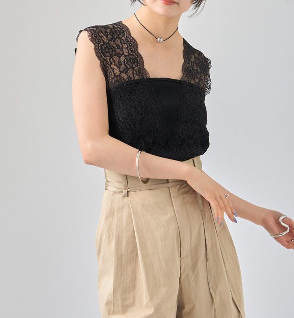  「Vレースタンクトップ」|キャミソール|