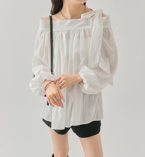  「肩リボンオフショルブラウス」|シャツ・ブラウス|