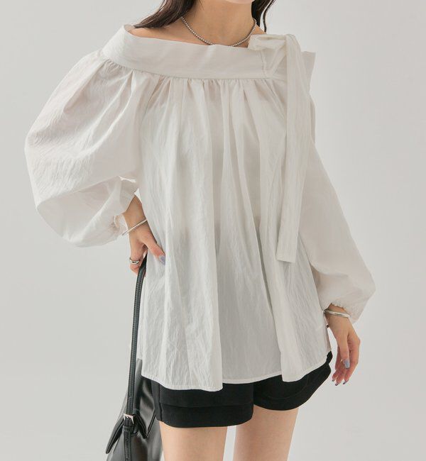  「肩リボンオフショルブラウス」|シャツ・ブラウス|