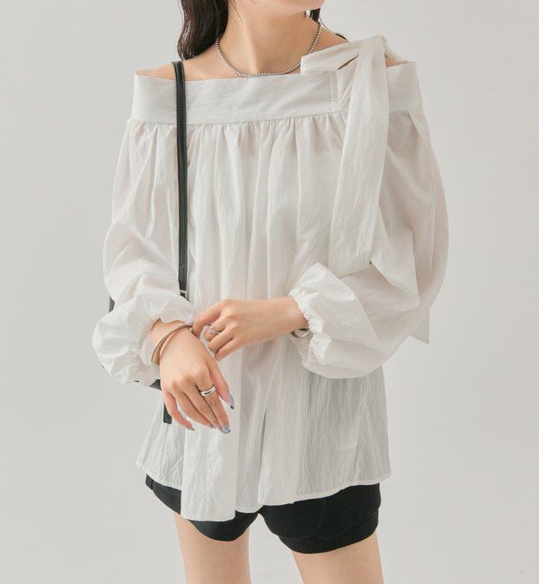  「肩リボンオフショルブラウス」|シャツ・ブラウス|