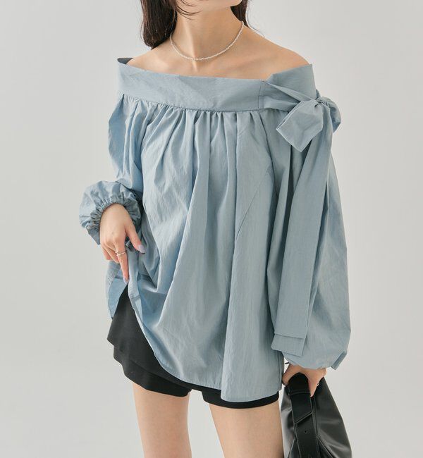  「肩リボンオフショルブラウス」|シャツ・ブラウス|
