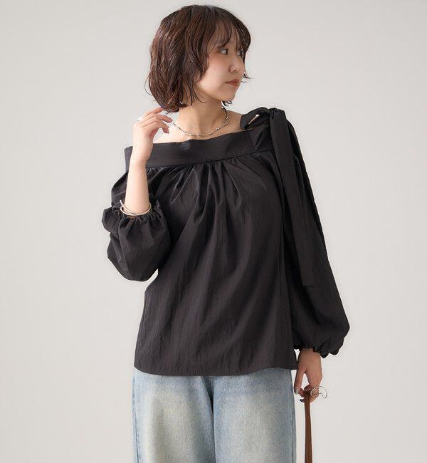  「肩リボンオフショルブラウス」|シャツ・ブラウス|