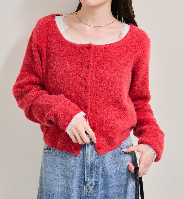  「スクエアネックレースロンT」|Tシャツ・カットソー|