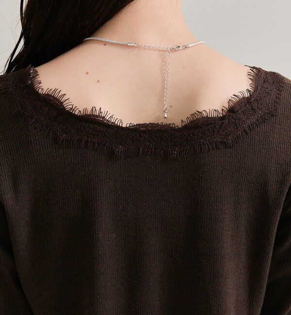  「スクエアネックレースロンT」|Tシャツ・カットソー|