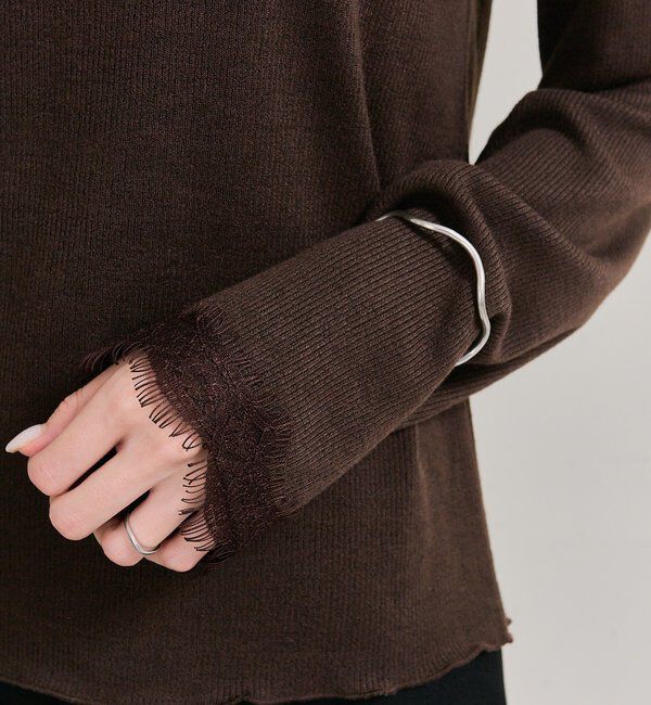  「スクエアネックレースロンT」|Tシャツ・カットソー|