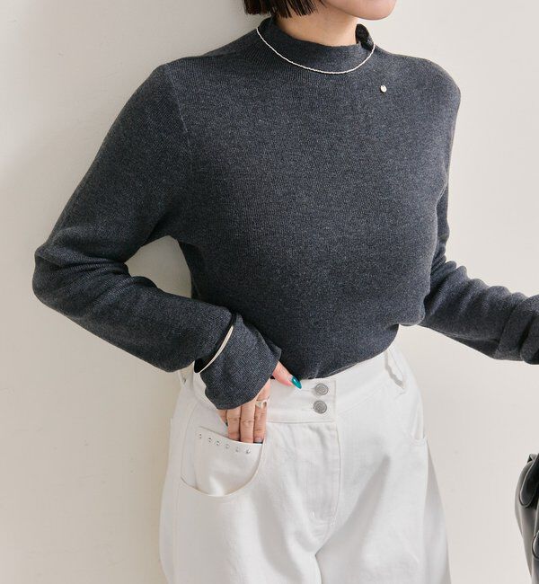  「プレート付きハイネックニット」|ニット・セーター|