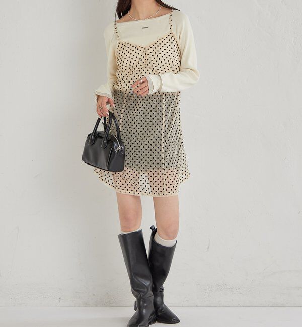  「ドットチュールキャミチュニック」|キャミソール|