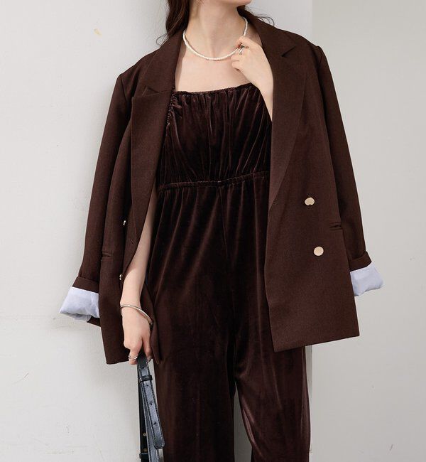  「ベロアフリルオールインワン」|オールインワン|