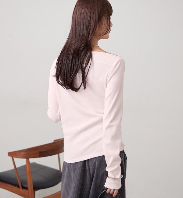  「チャーム付きオフショルリブロングTシャツ」|Tシャツ・カットソー|