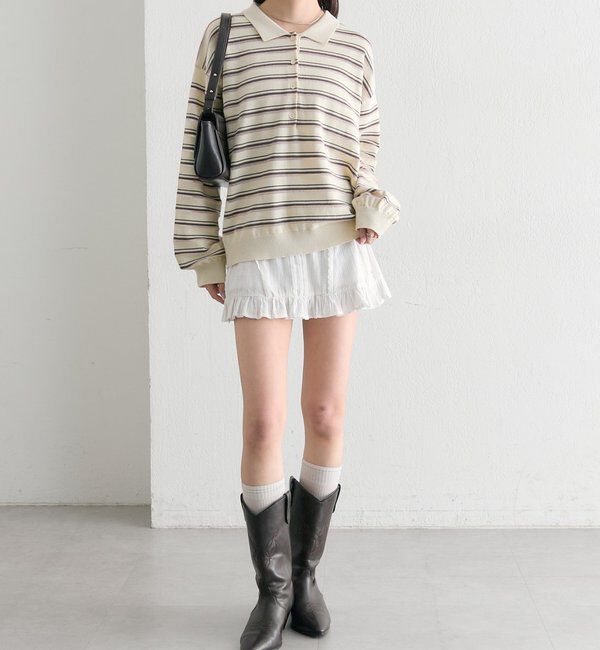  「マルチボーダーポロニット」|ニット・セーター|