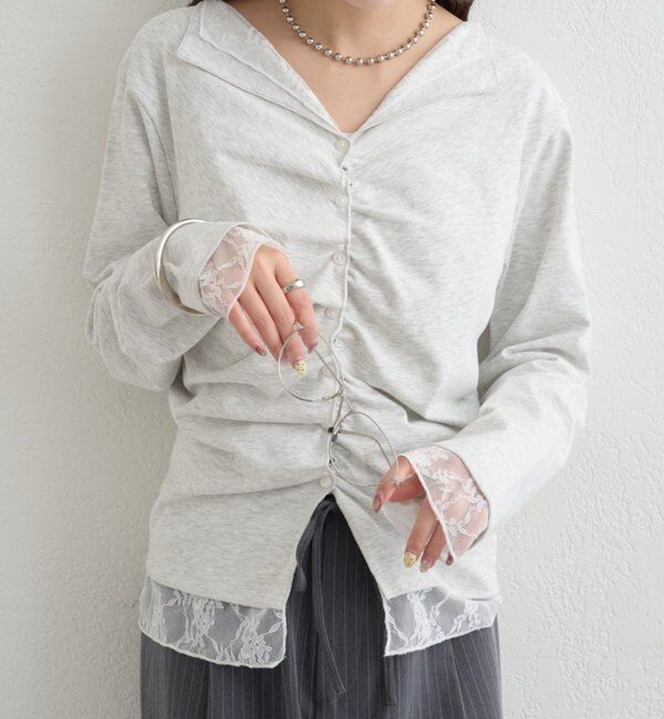  「配色カットソー」|Tシャツ・カットソー|グレー