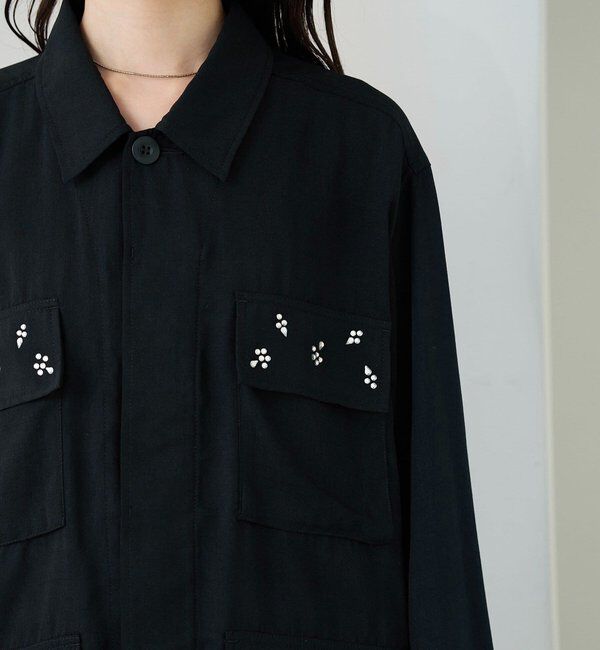  「ポケットビジューカバーオール」|ブルゾン・スタジャン|