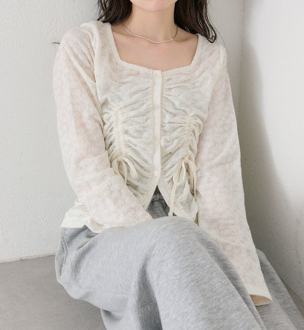  「シャーリングレースカーディガン」|Tシャツ・カットソー|