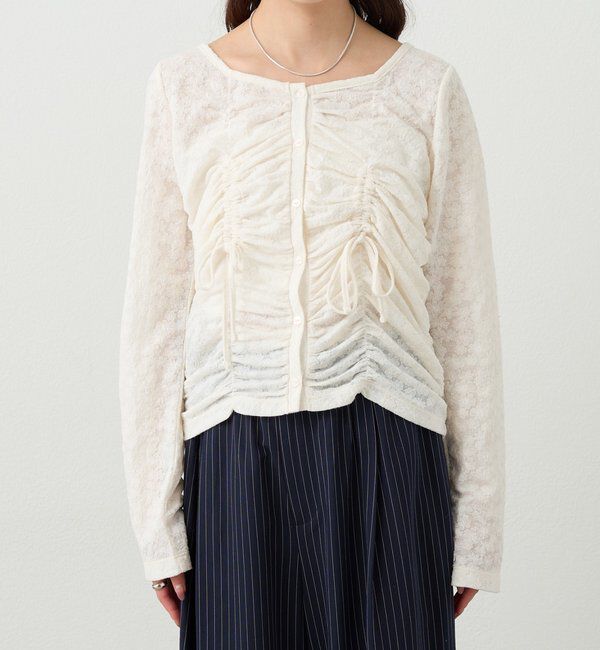  「シャーリングレースカーディガン」|Tシャツ・カットソー|