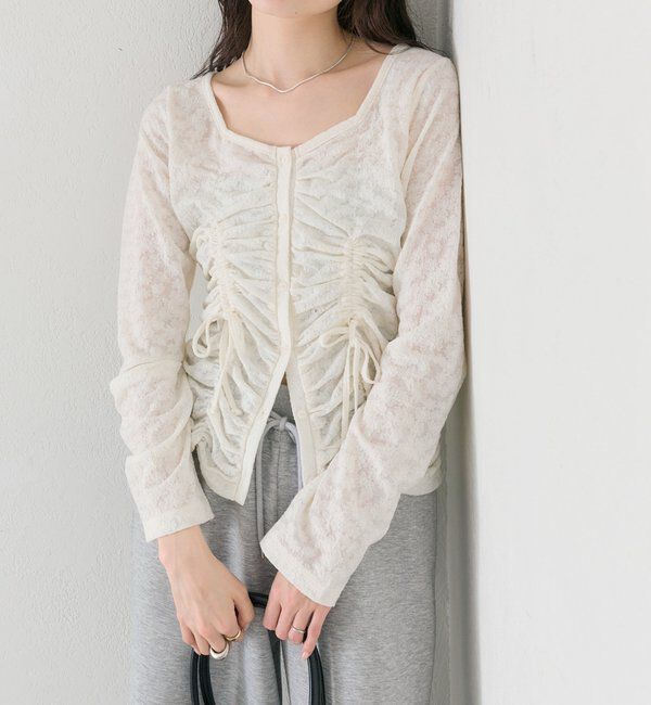  「シャーリングレースカーディガン」|Tシャツ・カットソー|