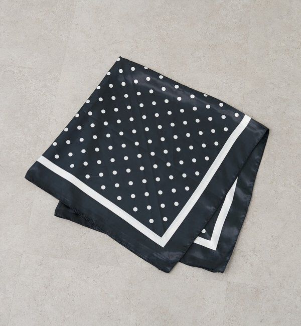  「ドットサテンスカーフ」|マフラー|ブラック