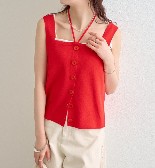  「ホルターニットタンクトップ」|キャミソール|