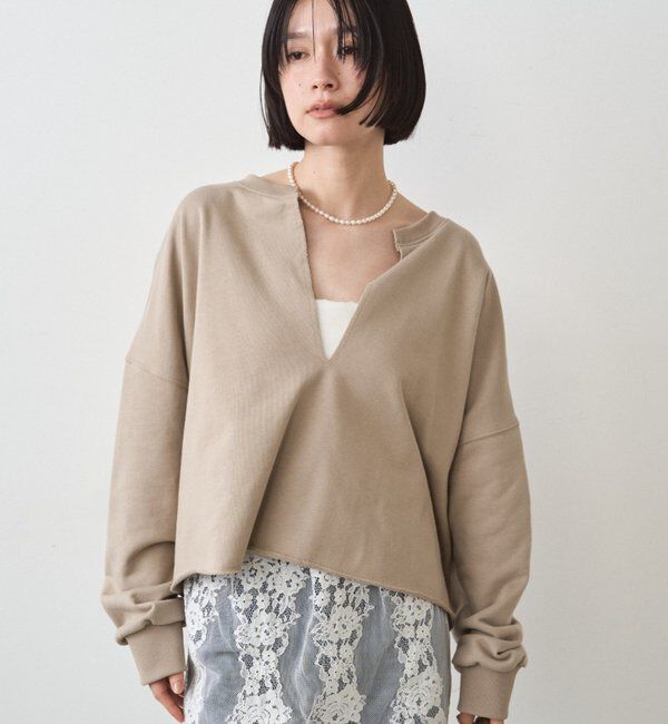  「スキッパーショートスウェット」|Tシャツ・カットソー|