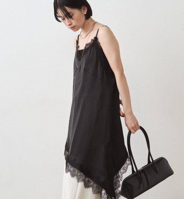  「サテンレースアシメキャミ」|シャツ・ブラウス|