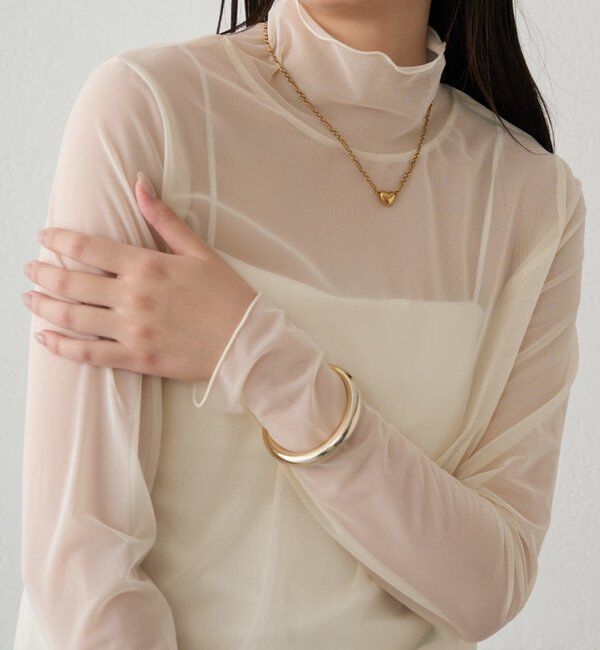  「シアーチュールハイネックプルオーバー」|Tシャツ・カットソー|アイボリー