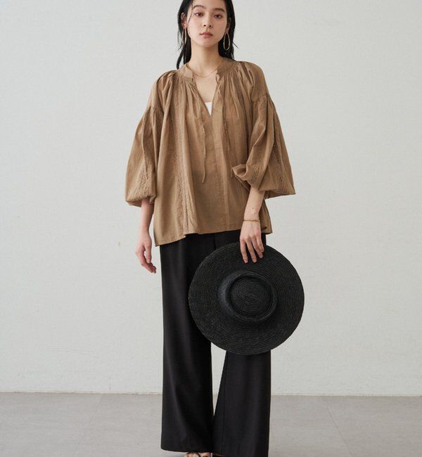  「【INDIA】スキッパーレースブラウス」|シャツ・ブラウス|