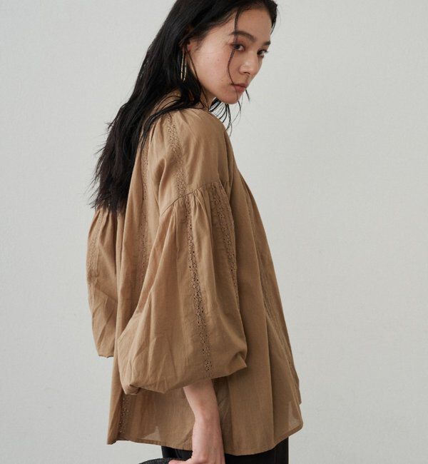  「【INDIA】スキッパーレースブラウス」|シャツ・ブラウス|