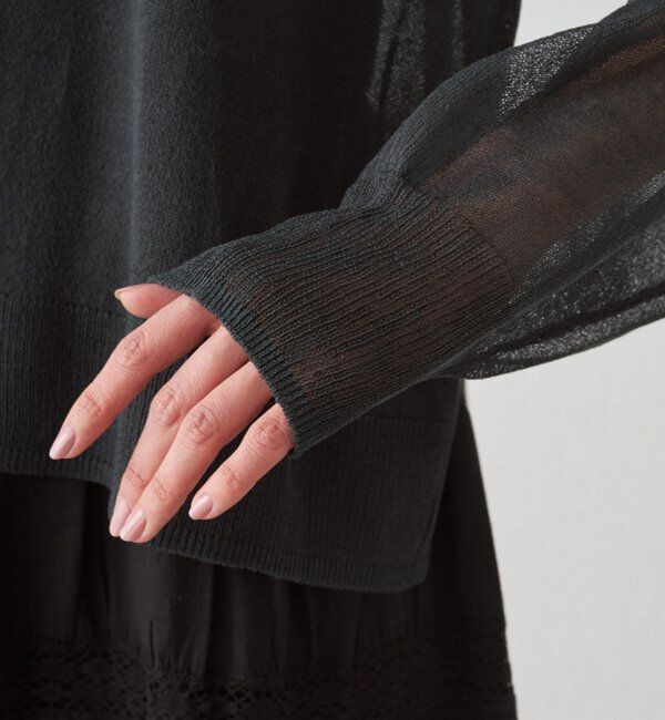  「シアーカレッジロゴプリントニット」|ニット・セーター|