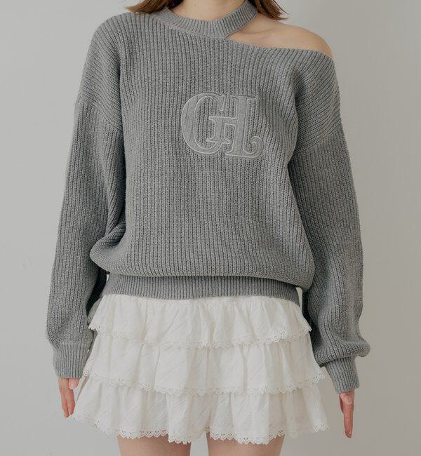  「肩スリットオフショルニット」|ニット・セーター|