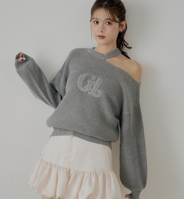  「肩スリットオフショルニット」|ニット・セーター|