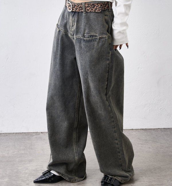  「《UNISEX / サイズ展開あり》スラッシュポケットブラストワイドデニム」|デニム|ブルーその他3