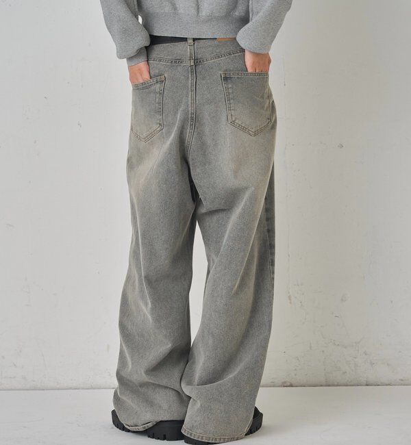  「《UNISEX / サイズ展開あり》スラッシュポケットブラストワイドデニム」|デニム|