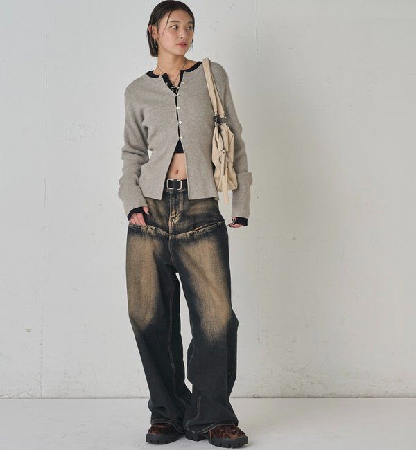  「《UNISEX / サイズ展開あり》スラッシュポケットブラストワイドデニム」|デニム|