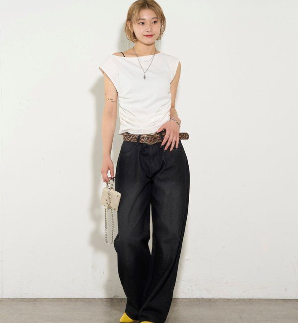  「【5色展開】マルチウェイギャザーオフショルノースリーブ」|キャミソール|