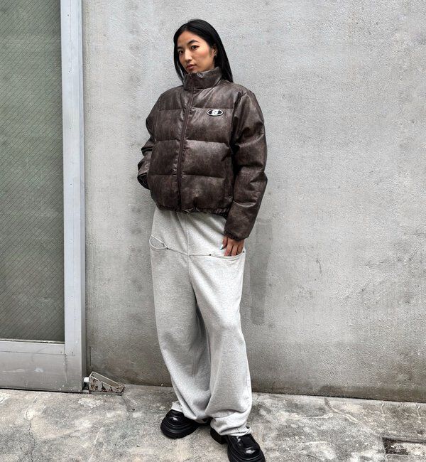  「【UNISEXS】Sロゴヴィンテージライクレザーブルゾン」|ブルゾン・スタジャン|