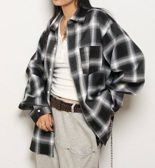  「KOOKYNオンブレチェックシャツ」|シャツ・ブラウス|