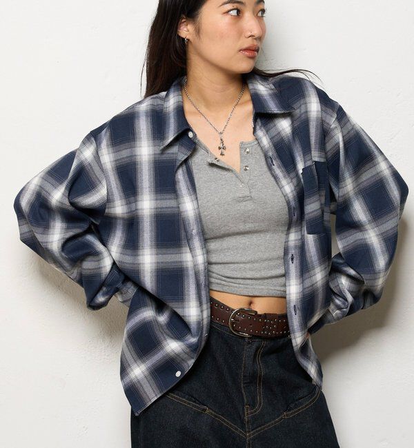  「KOOKYNオンブレチェックシャツ」|シャツ・ブラウス|