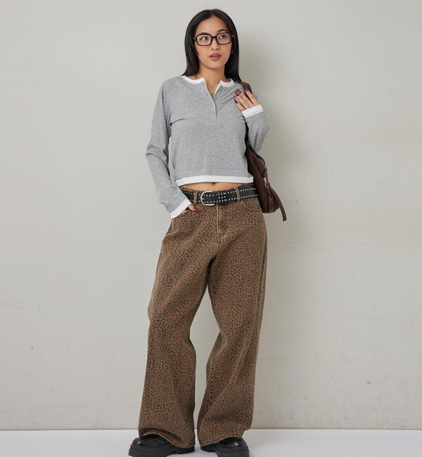  「レイヤードヘンリートップス」|Tシャツ・カットソー|