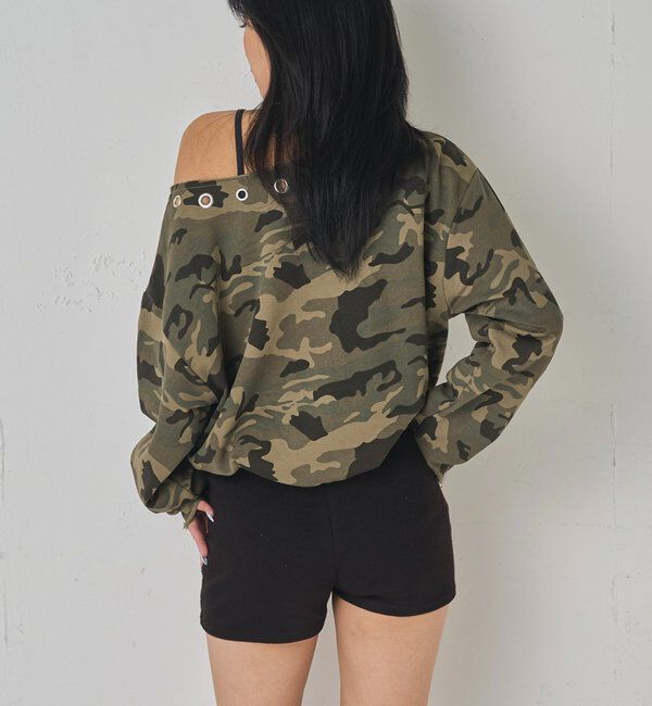  「アイレットオフショルロゴスウェット」|Tシャツ・カットソー|