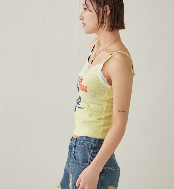  「シャーロットパターンメッシュレースキャミ」|キャミソール|