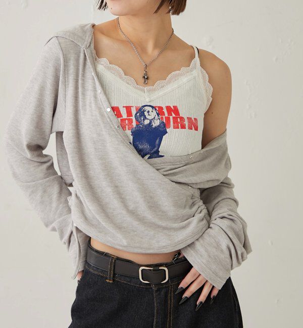  「シャーロットパターンメッシュレースキャミ」|キャミソール|