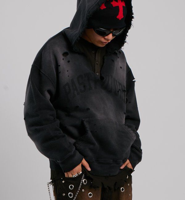  「【FromVintage】ダメージパーカー」|パーカー|