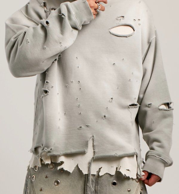  「【FromVintage】ダメージスウェット」|Tシャツ・カットソー|