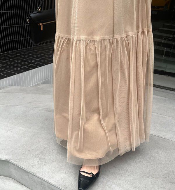  「【オケージョン/サイズ展開あり/人気につき再販】チュールハイネックワンピース」|ワンピース|