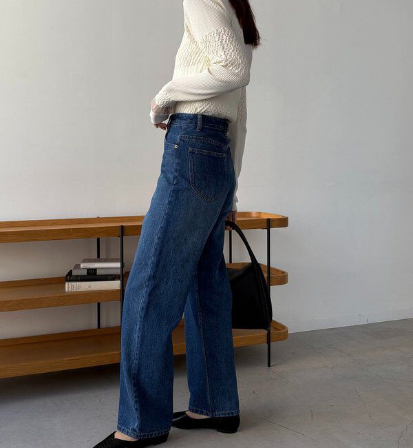  「【コラボ限定カラー/ホワイト・ベージュ】13ozハイウエストストレートデニム」|デニム|