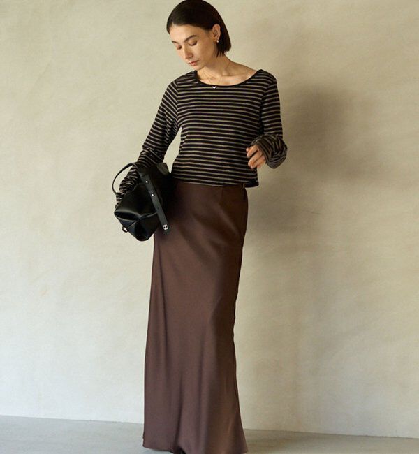  「バックUネッククロップボーダーTシャツ」|Tシャツ・カットソー|