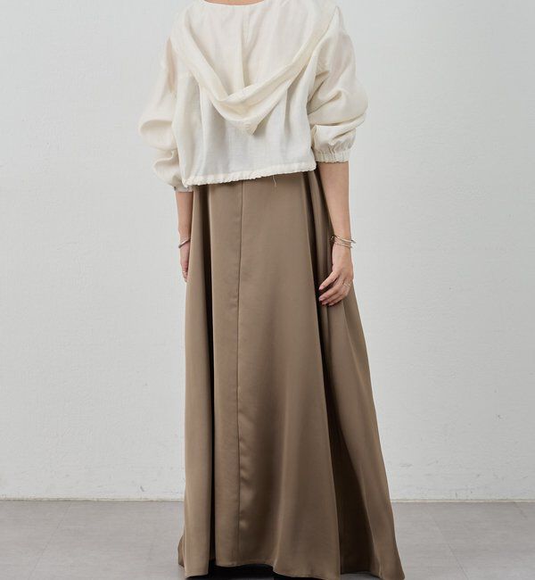  「《サイズ展開》Vネックサテンキャミワンピース」|ワンピース|