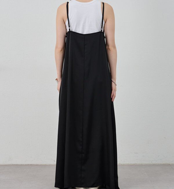  「《サイズ展開》Vネックサテンキャミワンピース」|ワンピース|