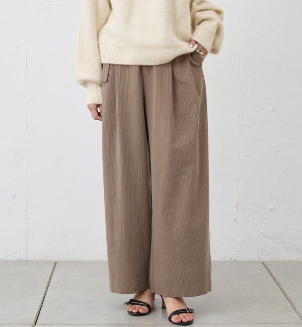  「ダブルタックストライプワイドパンツ」|チノ|