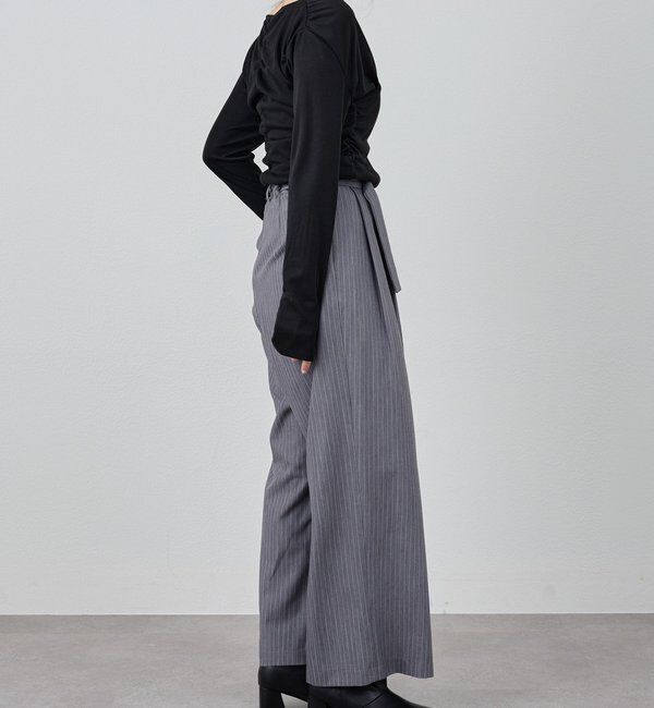  「ダブルタックストライプワイドパンツ」|チノ|