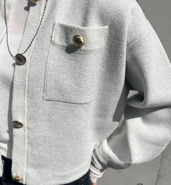  「ラメニットカーディガン」|カーディガン|